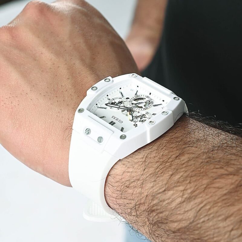 Guess Silicone Skeleton Watch white https://watchstoreindia.com/