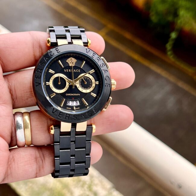 Versace Aion Chronograph in Black https://watchstoreindia.com/Shop/versace-aion-chronograph-in-black/