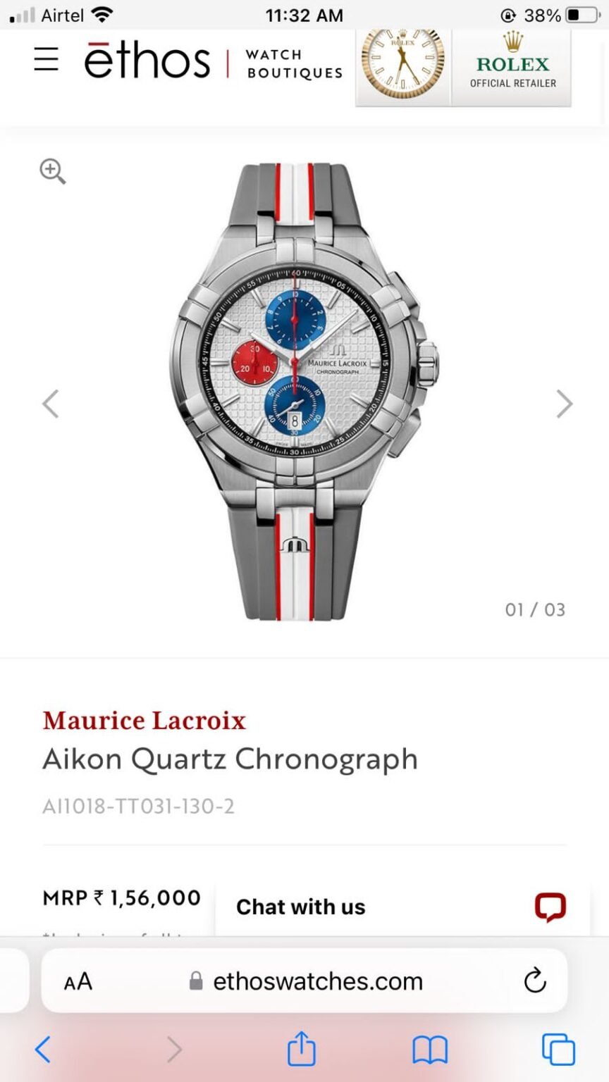 Maurice Lacroix Aikon Mahindra Formula 5 https://watchstoreindia.com/Shop/maurice-lacroix-aikon-mahindra-formula/