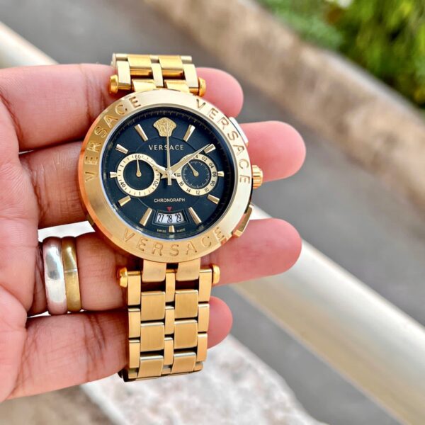 Versace Aion Chronograph Black Golden 1 https://watchstoreindia.com/