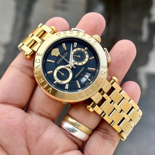 Versace Aion Chronograph Black Golden 3 https://watchstoreindia.com/