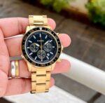 FOSSIL 7AA BLACK SATIN DIAL CHRONOGRAPH