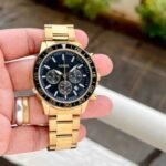 FOSSIL 7AA BLACK SATIN DIAL CHRONOGRAPH