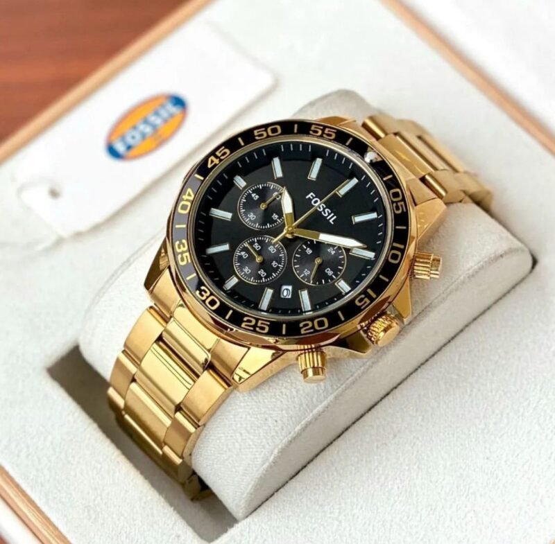 FOSSIL 7AA BLACK SATIN DIAL CHRONOGRAPH - Image 2