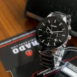 RADO 7AAA QUARTZ MOVEMENT BLACK DIAL