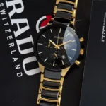 RADO 7AAA QUARTZ MOVEMENT BLACK DIAL
