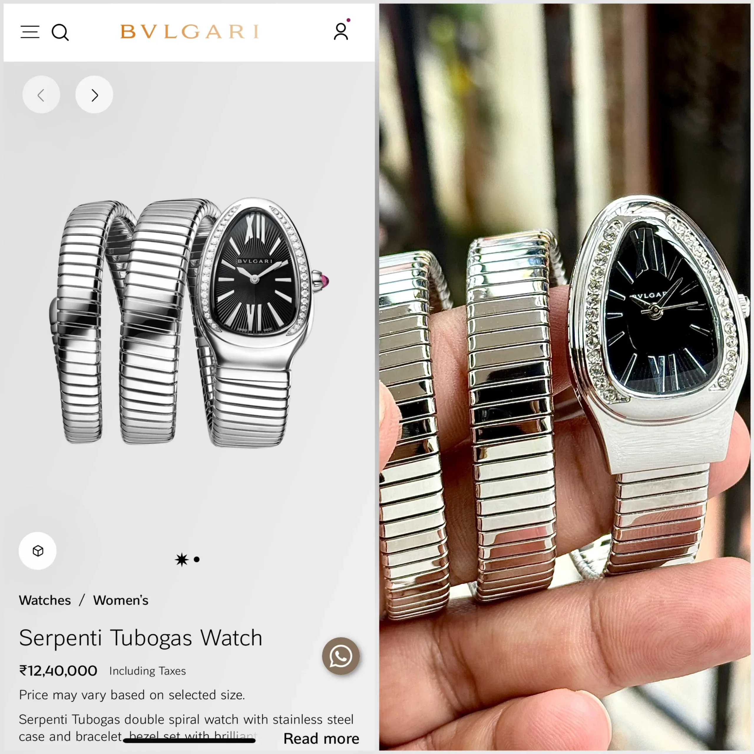 BVLGARI SERPENTI TUBOGAS BLACK DIAL - Image 3