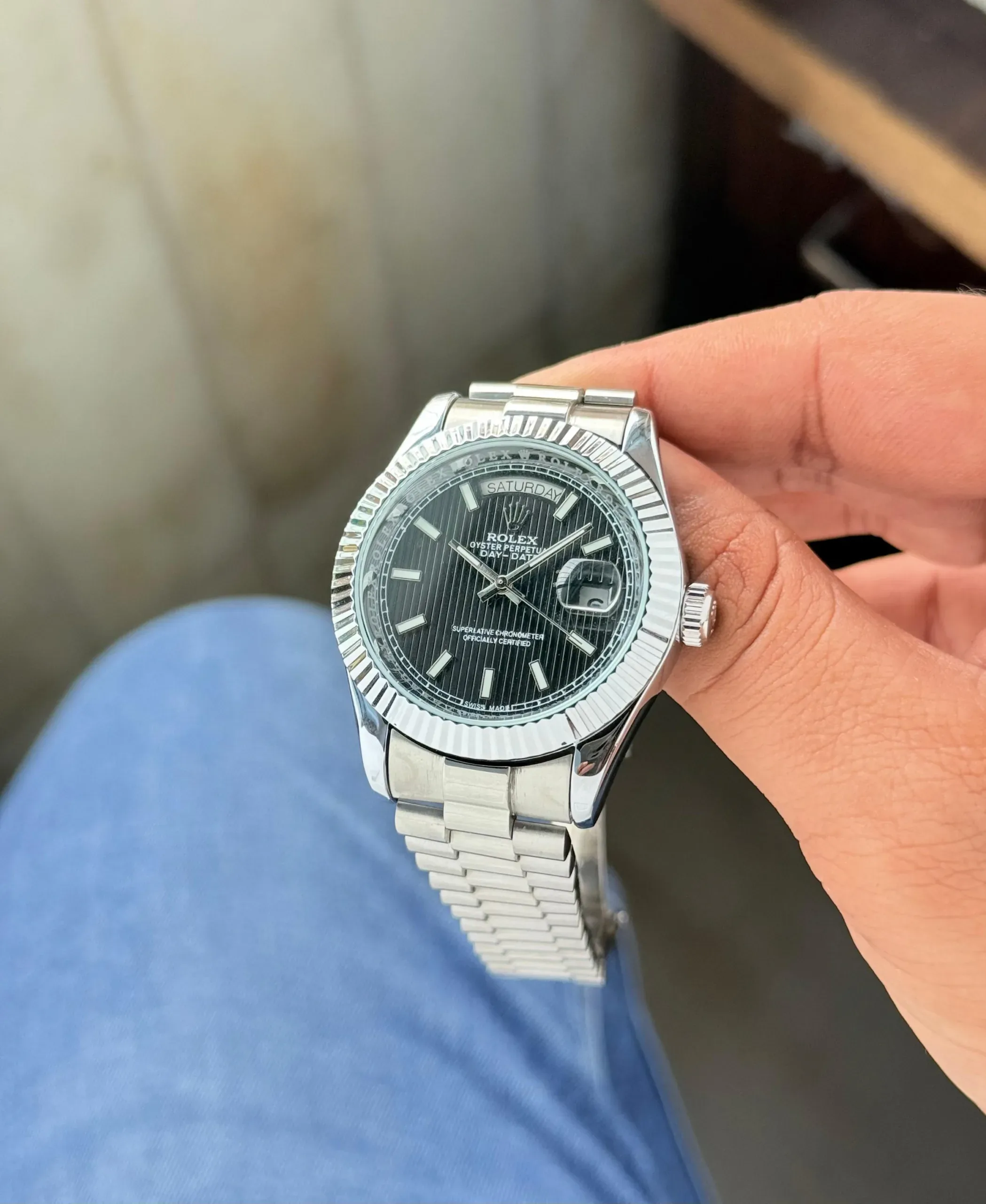 ROLEX OYSTER PERPETUAL DAY DATE STELLA BLACK - Image 3
