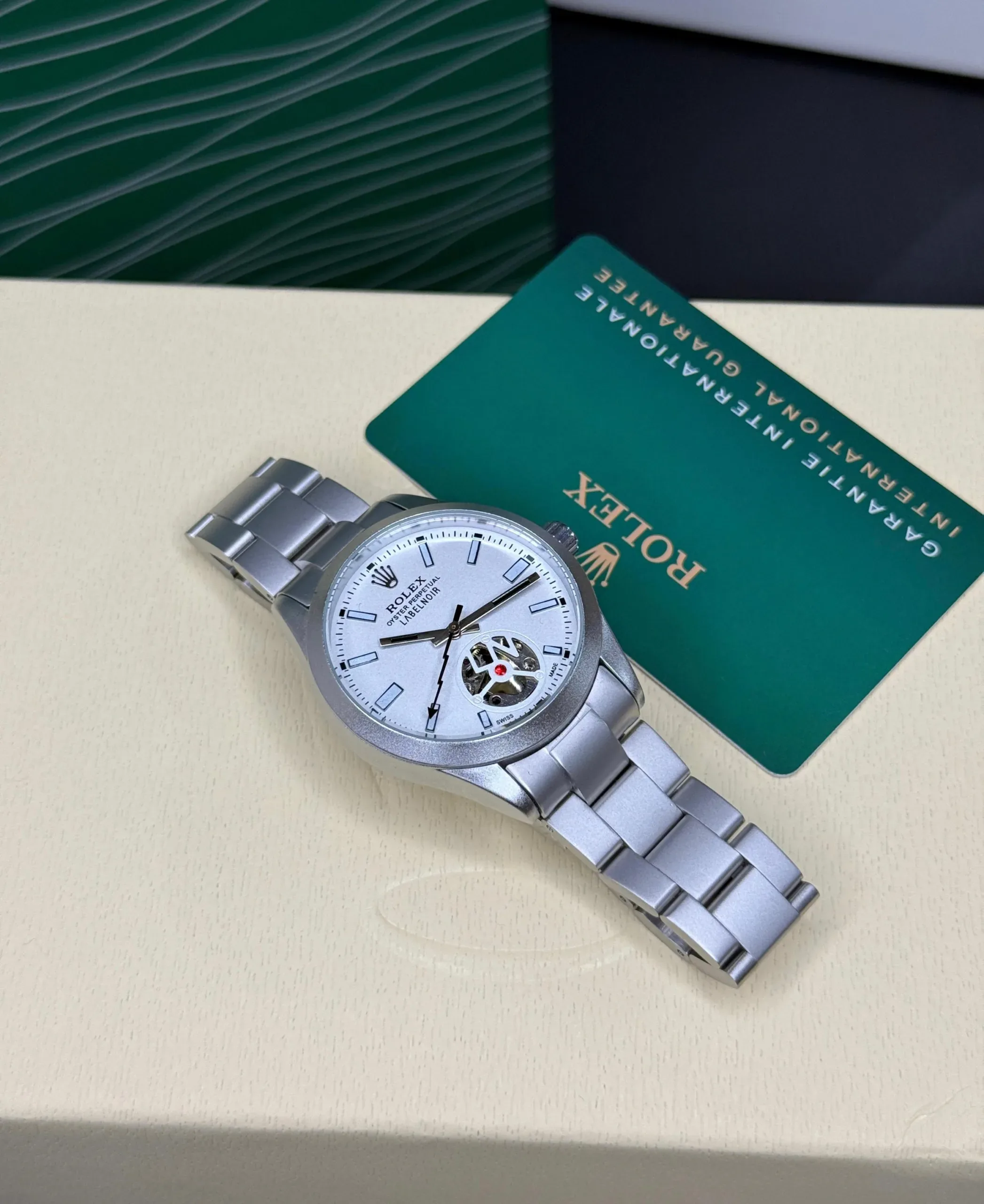 ROLEX LABELNOIR OPEN BACK AUTOMATIC WHITE DIAL - Image 3