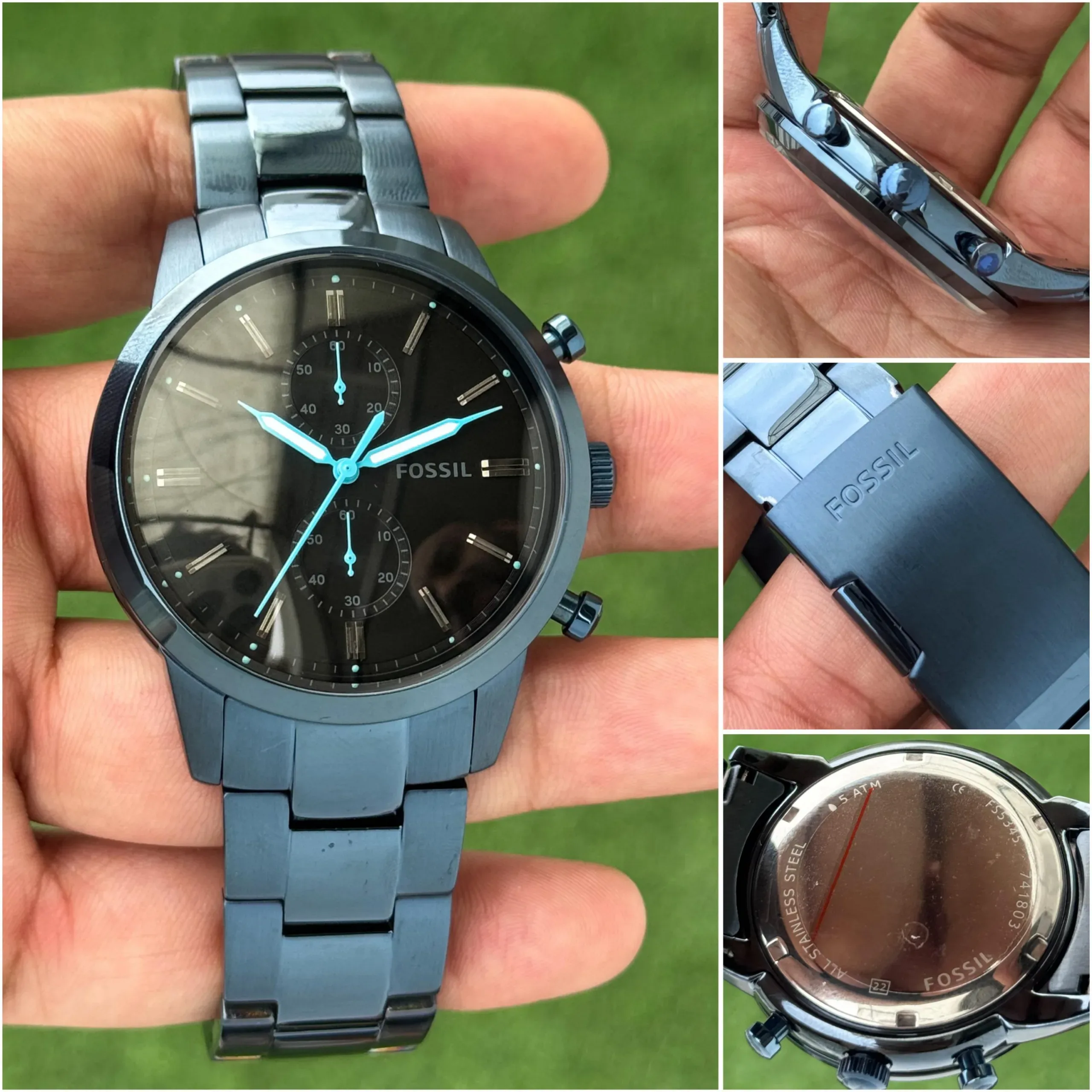 FOSSIL BLACK SATIN DIAL CHRONOGRAPH MOVEMENT - Image 5