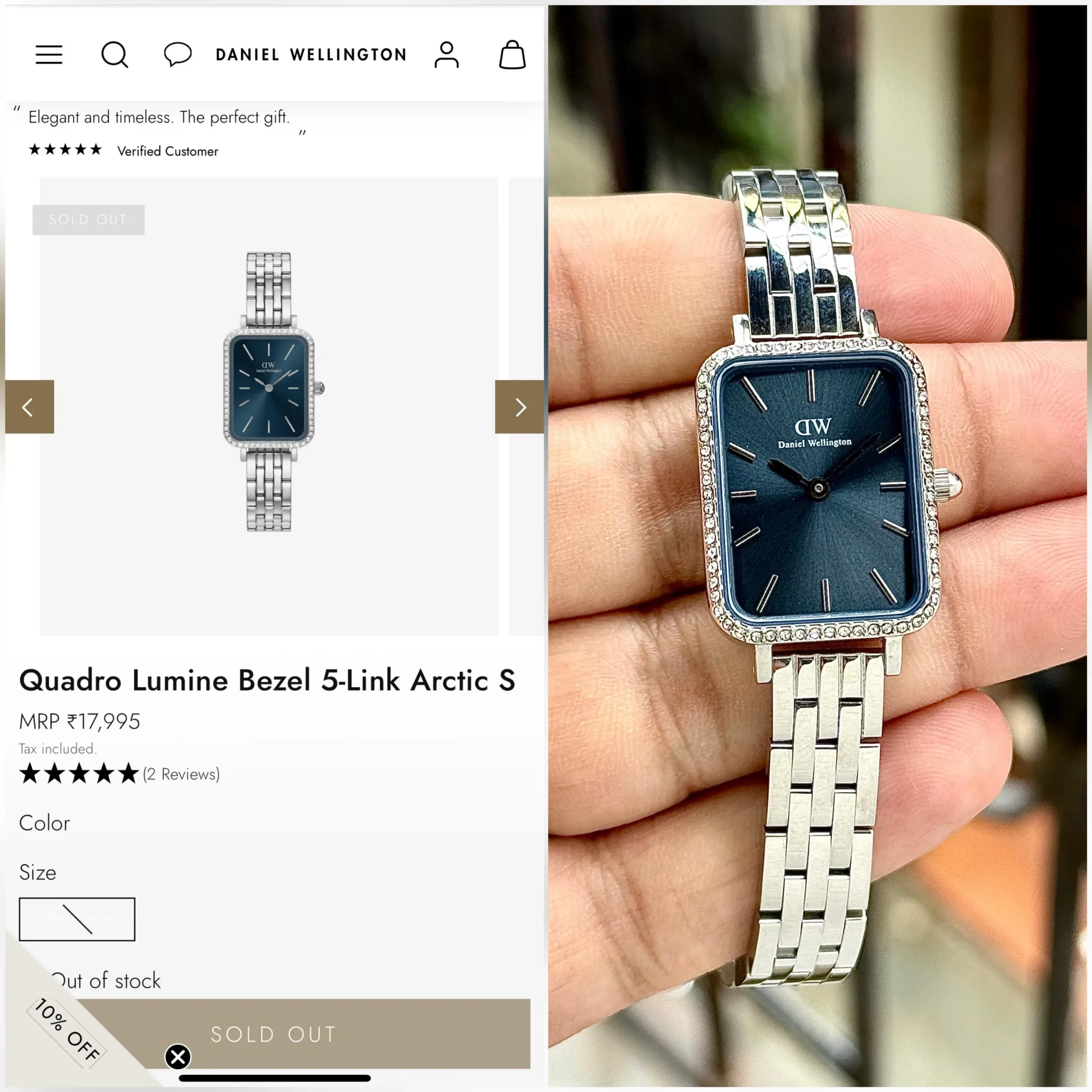 DANIEL WELLINGTON QUADRO LUMINE BEZEL BLUE DIAL - Image 5