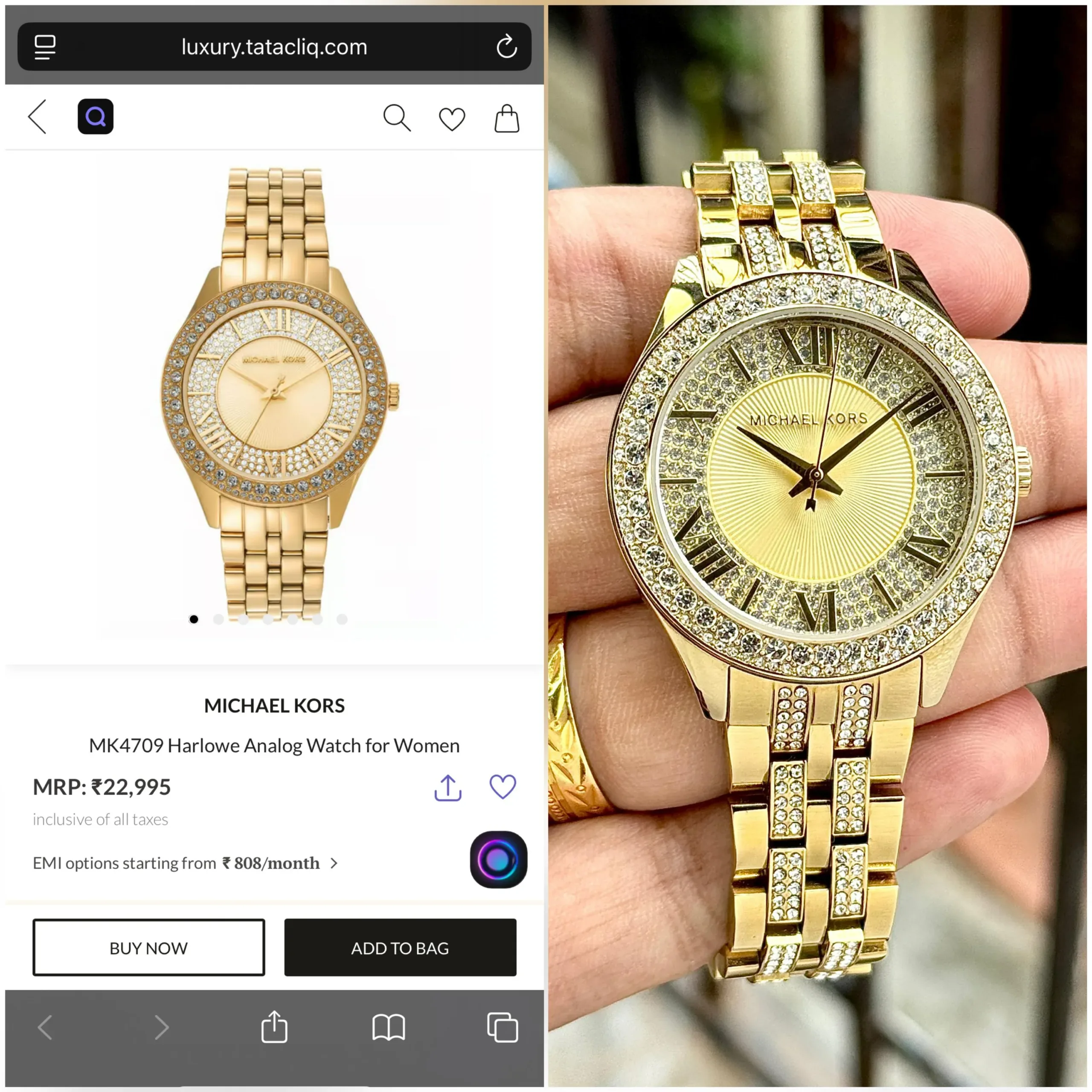 MICHAEL KORS MK4709 DAZZLING CRYSTAL QUARTZ MOVEMENT - Image 4