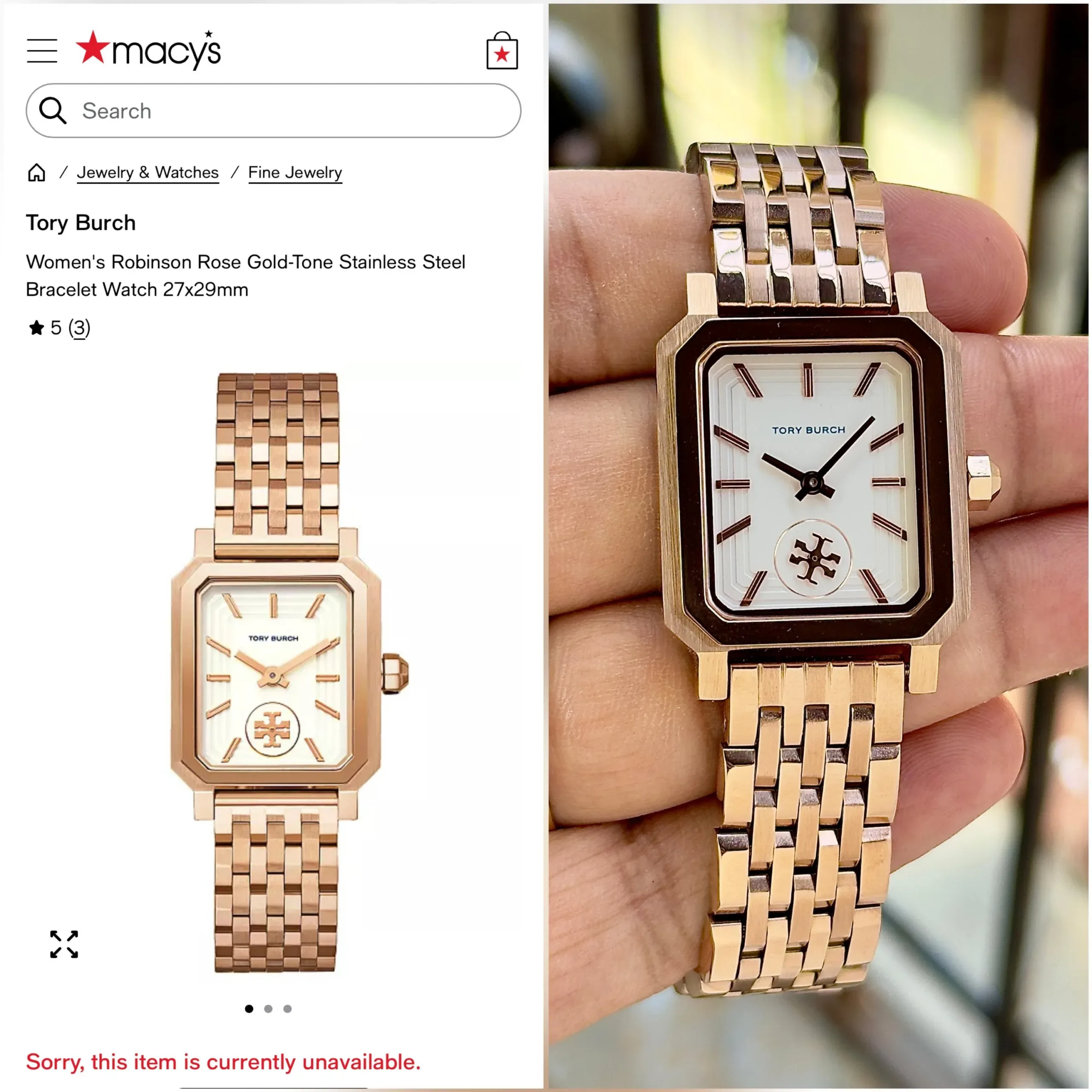 TORY BURCH ROBINSON ROSEGOLD 7AA WHITE DIAL - Image 4
