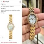 TORY BURCH THE OVAL GOLD TONE QUARTZ MOVEMENT - Image 3