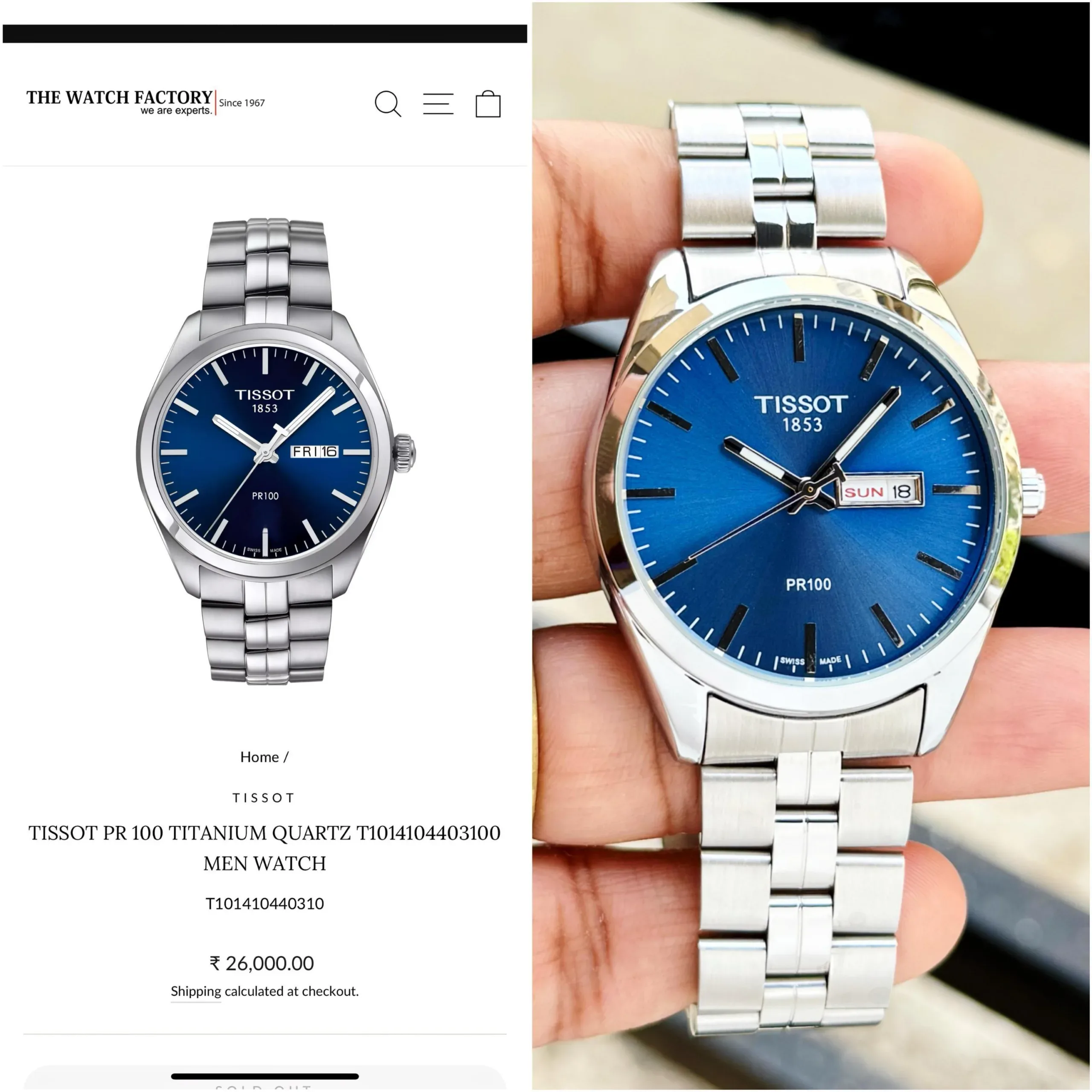 TISSOT PR100 DAY & DATE STAINLESS STEEL 7AA PREMIUM - Image 2