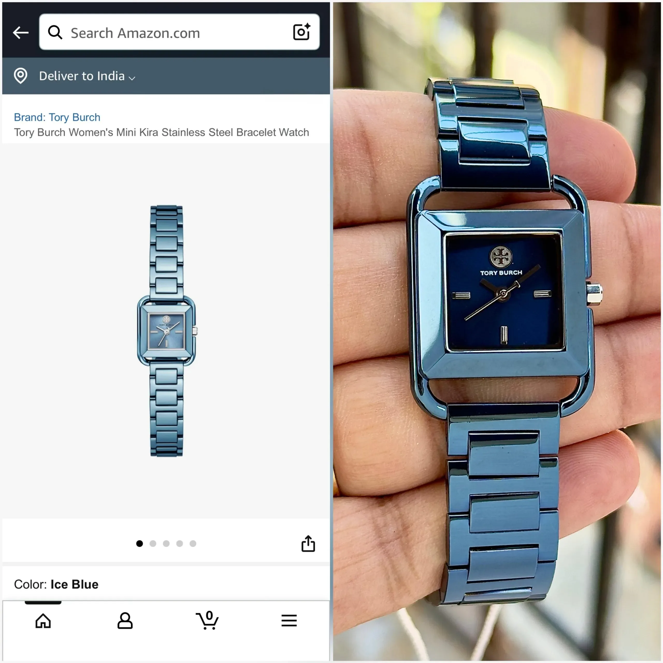 TORY BURCH ICE BLUE MINI KIRA STAINLESS STEEL - Image 4