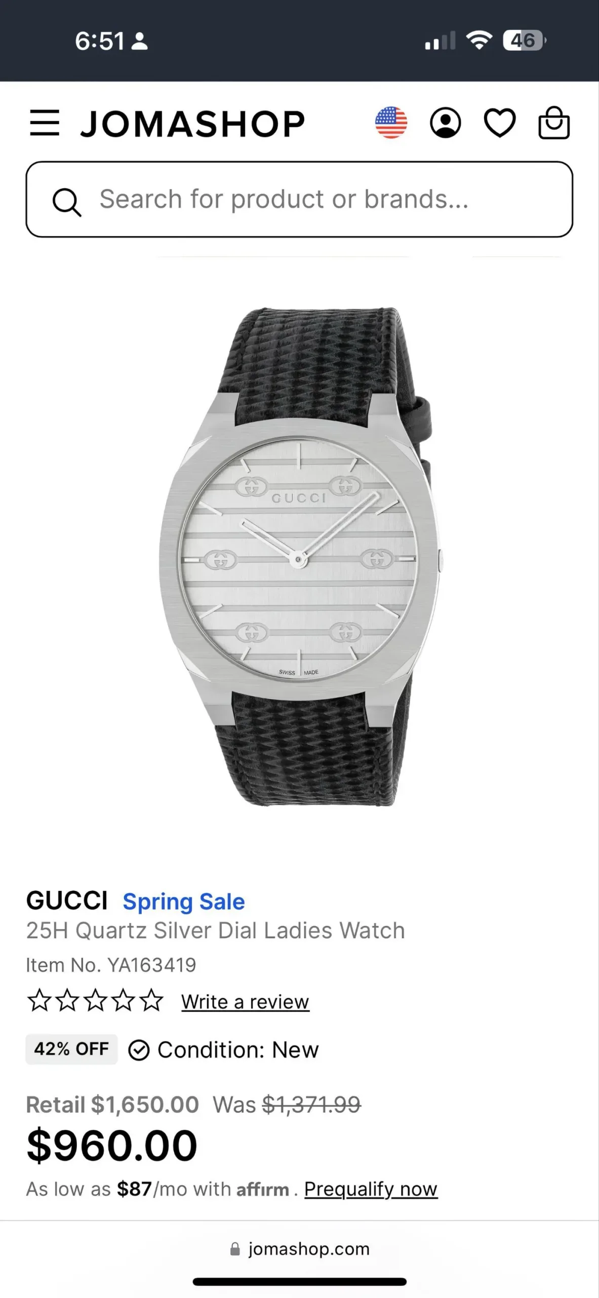2025/09/1000045912-jpg.webp GUCCI YA163419 STAINLESS STEEL 7AA PREMIUM - Image 1