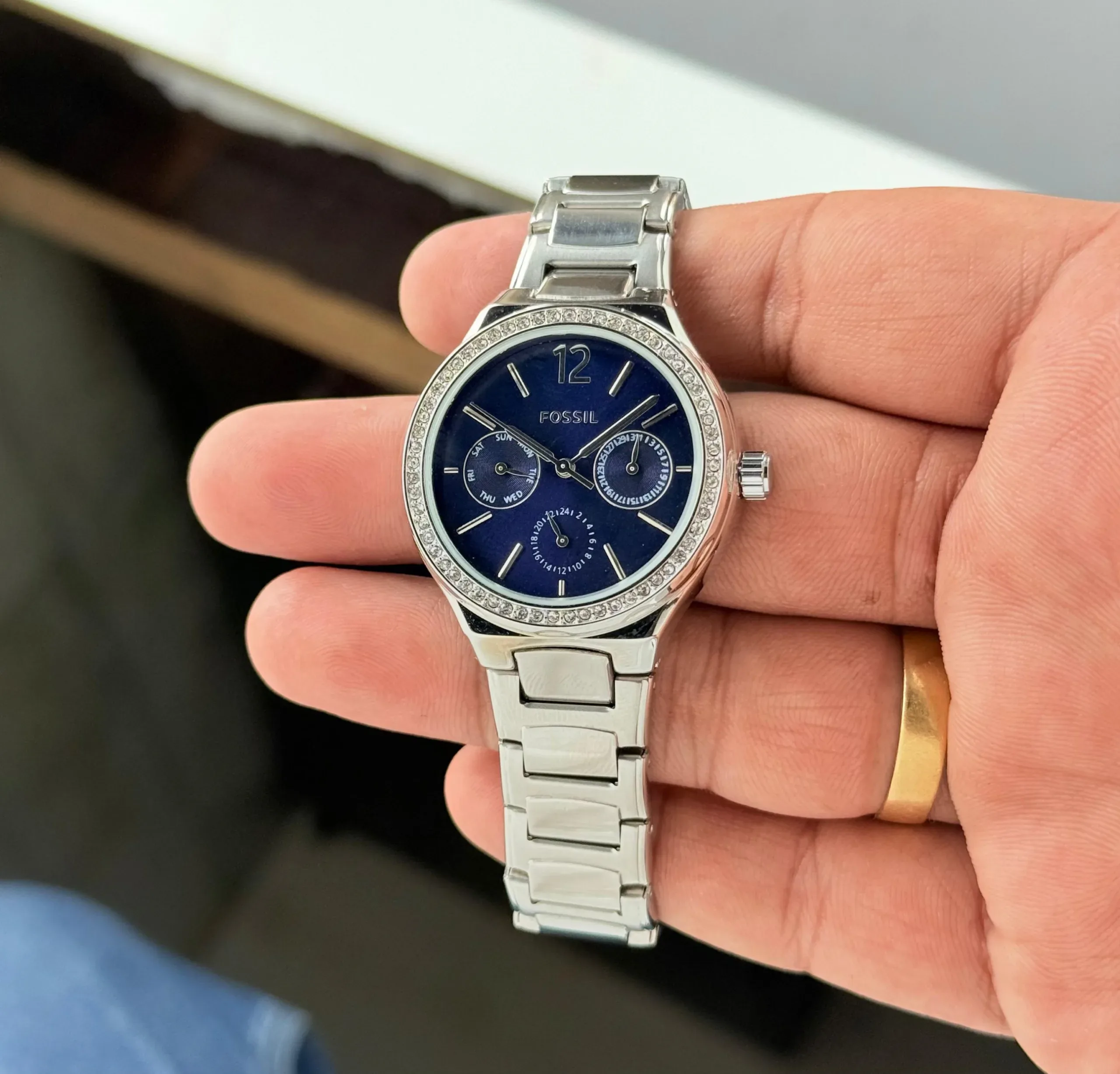 2025/09/1000046522-jpg.webp FOSSIL EEVIE MULTIFUNCTION 7AA PREMIUM BLUE DIAL - Image 1
