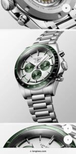 LONGINES CONQUEST CHRONOGRAPH AUTOMATIC WHITE & GREEN DIAL - Image 3