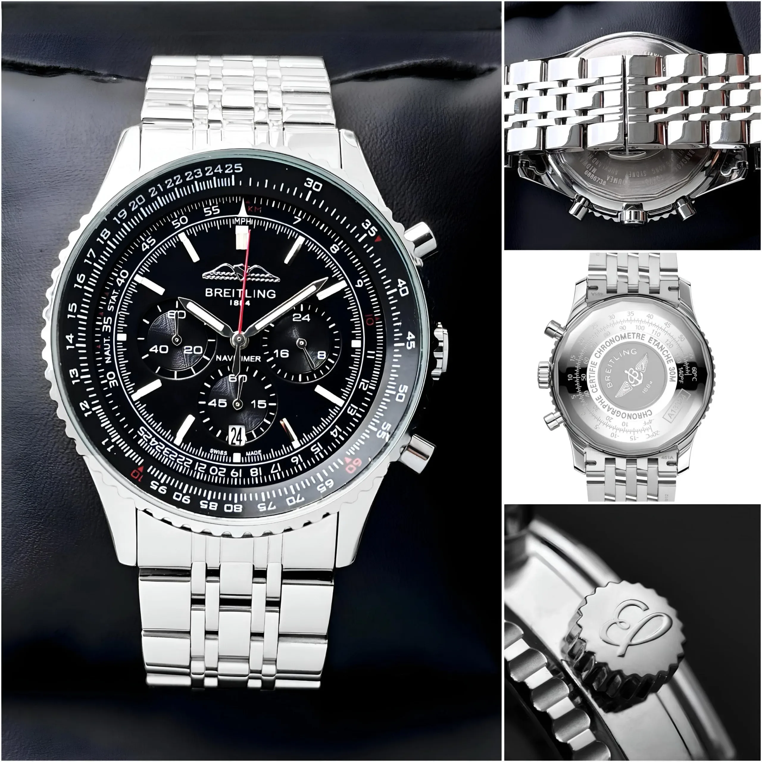 BREITLING NAVITIGER CHRONOGRAPH 7AA PREMIUM BLACK DIAL - Image 4