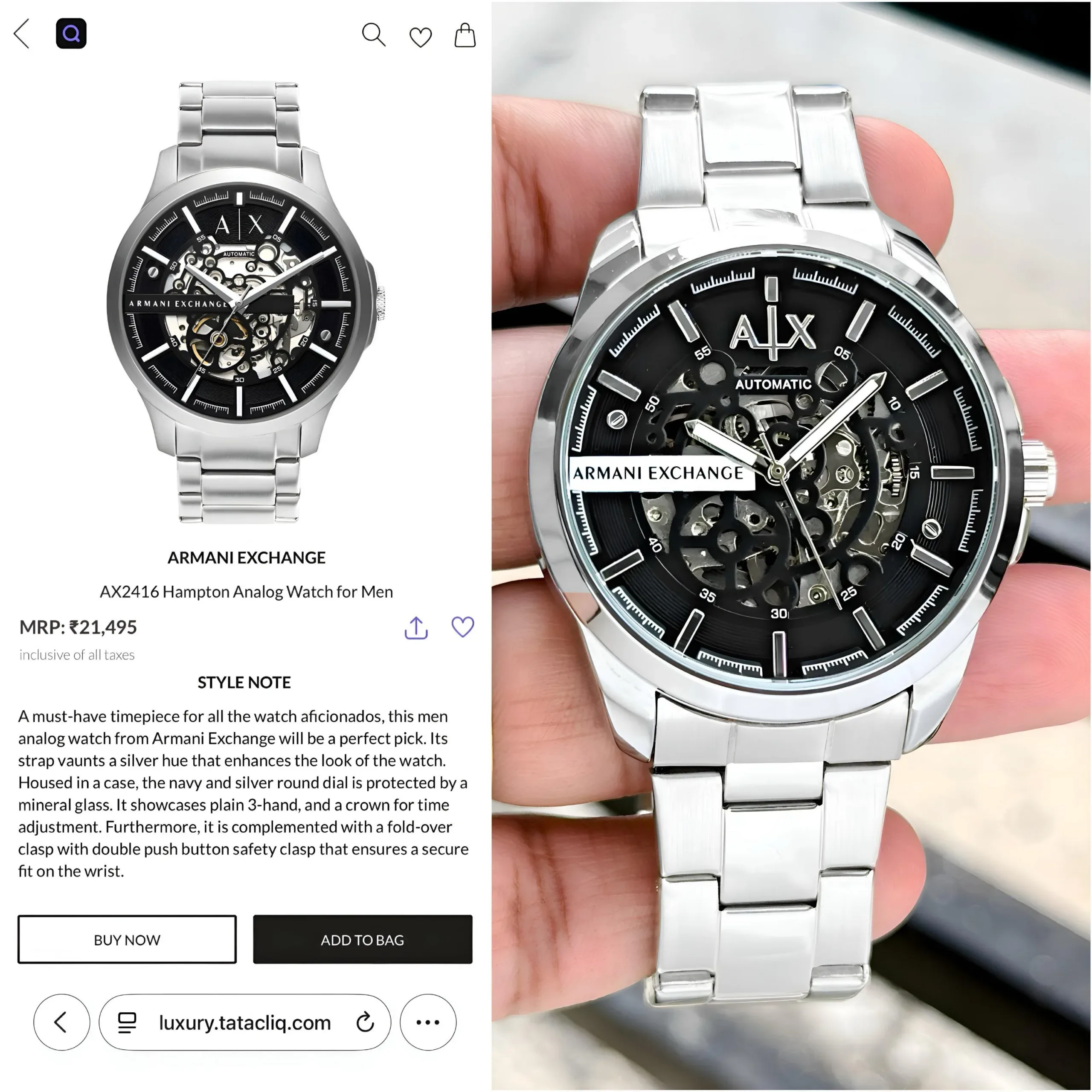 Armani Exchange HAMPTON AUTOMATIC 7AA PREMIUM - Image 4