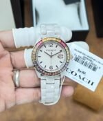 COACH GREYSON 14504020 STAINLESS STEEL PINK CERAMIC - Image 4