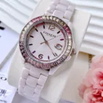 COACH GREYSON 14504020 STAINLESS STEEL PINK CERAMIC