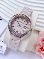 COACH GREYSON 14504020 STAINLESS STEEL PINK CERAMIC