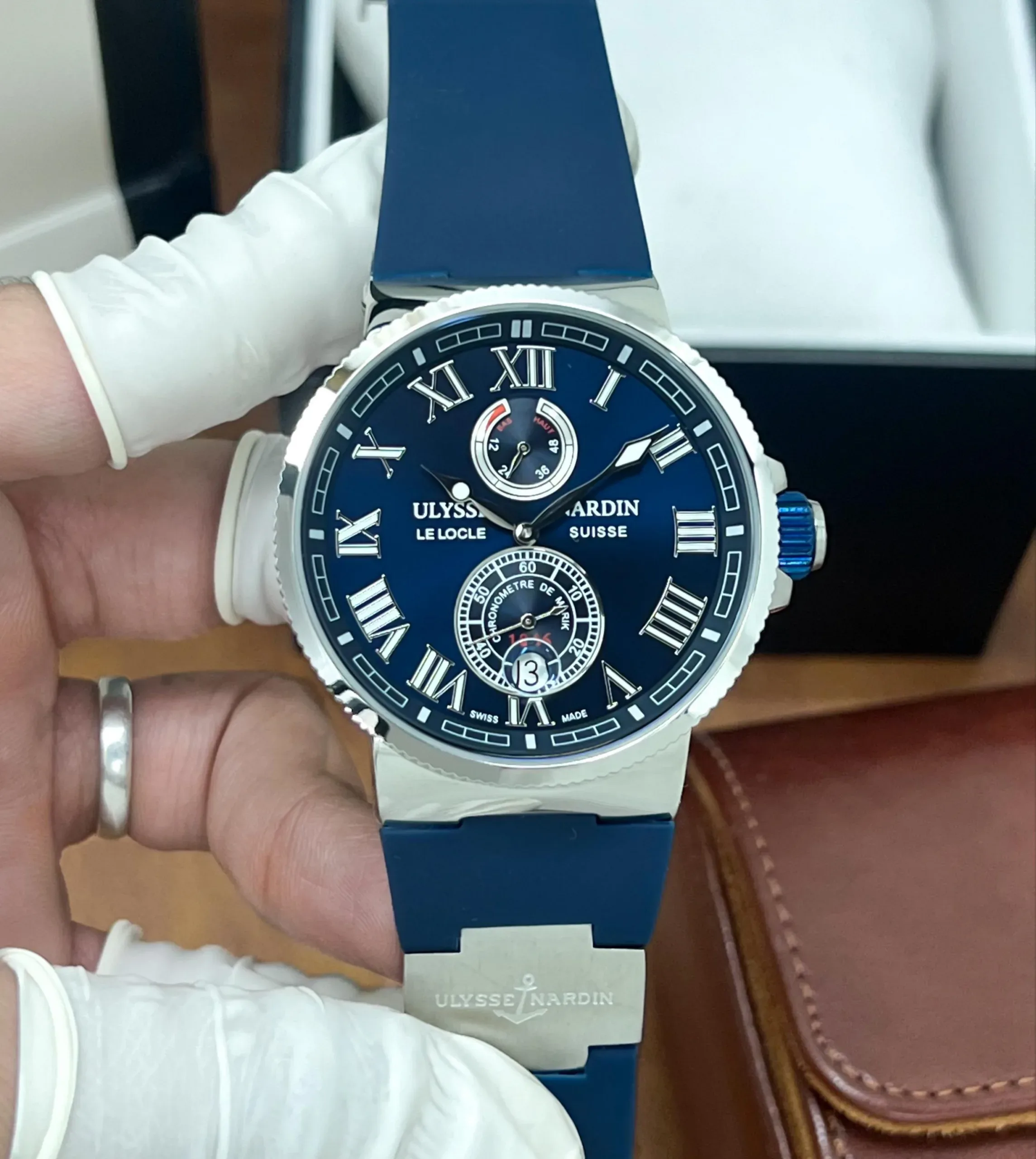 2025/10/1000049705-jpg.webp ULYSSE NARDIN MAXI MARINE CHRONOMETER TITANIUM BLUE - Image 1