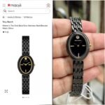 TORY BURCH OVAL JET BLACK DIAL STAINLESS STEEL - Image 3