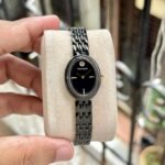 TORY BURCH OVAL JET BLACK DIAL STAINLESS STEEL