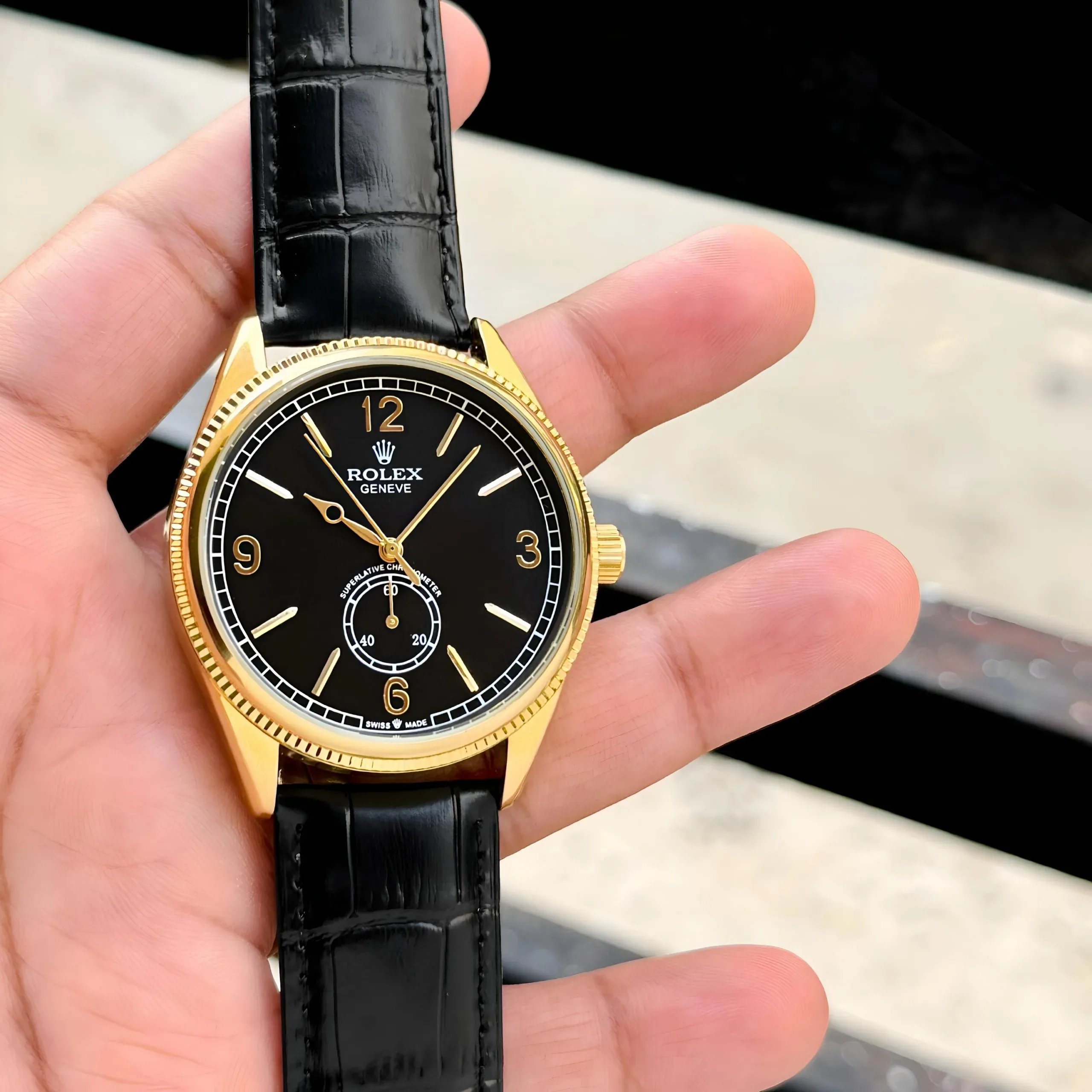 2025/10/1000050315-jpg.webp ROLEX PERPETUAL 1908 7AA PREMIUM AUTOMATIC BLACK - Image 1