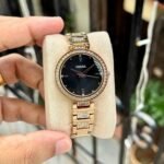 FOSSIL KARLI BQ3181 ROSEGOLD STAINLESS STEEL BLACK DIAL