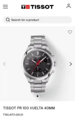 TISSOT T-SPORT STAINLESS STEEL 7AA PREMIUM BLACK DIAL - Image 2