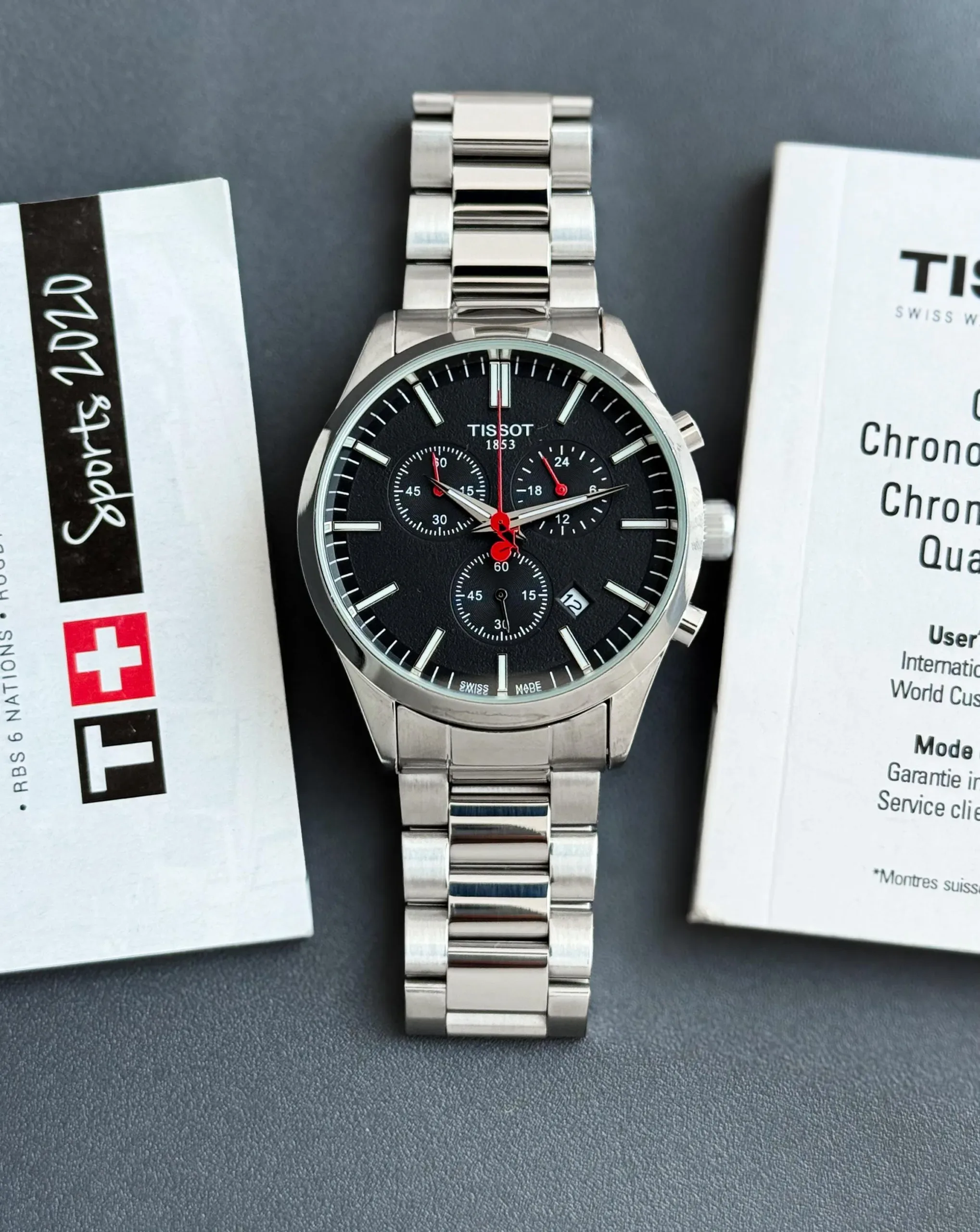 2025/10/1000050988-jpg.webp TISSOT T-SPORT STAINLESS STEEL 7AA PREMIUM BLACK DIAL - Image 1