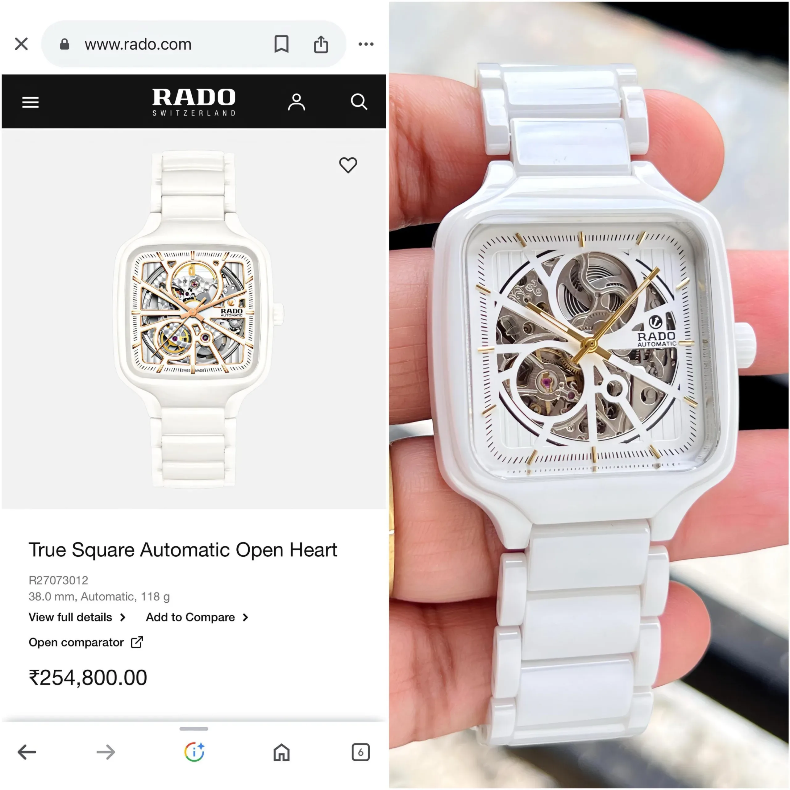 RADO UNISEX OPEN HEART AUTOMATIC 7AA ULTRA PREMIUM - Image 2