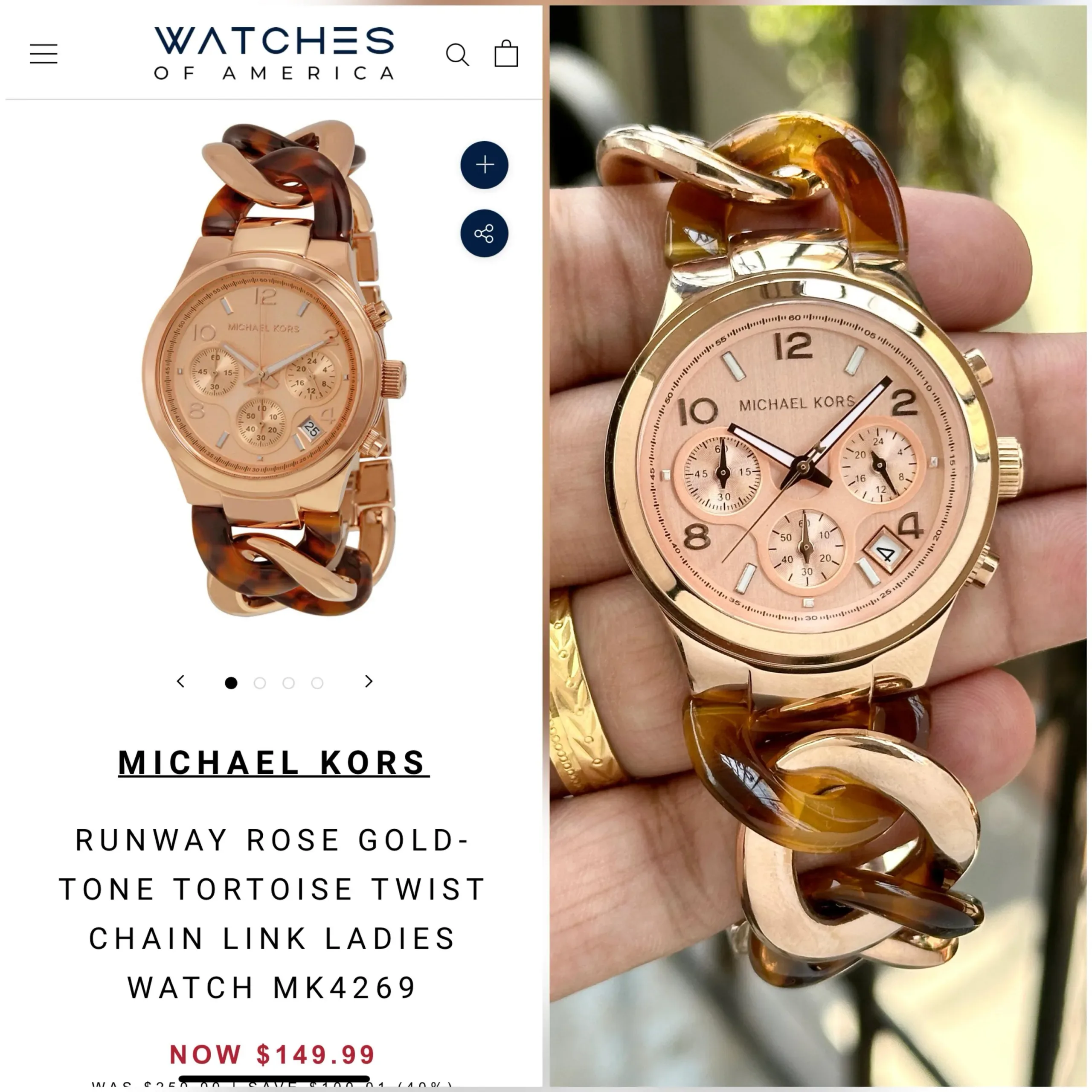 MICHAEL KORS VINTAGE CLASSIC MK4269 7AA PREMIUM ROSEGOLD - Image 3