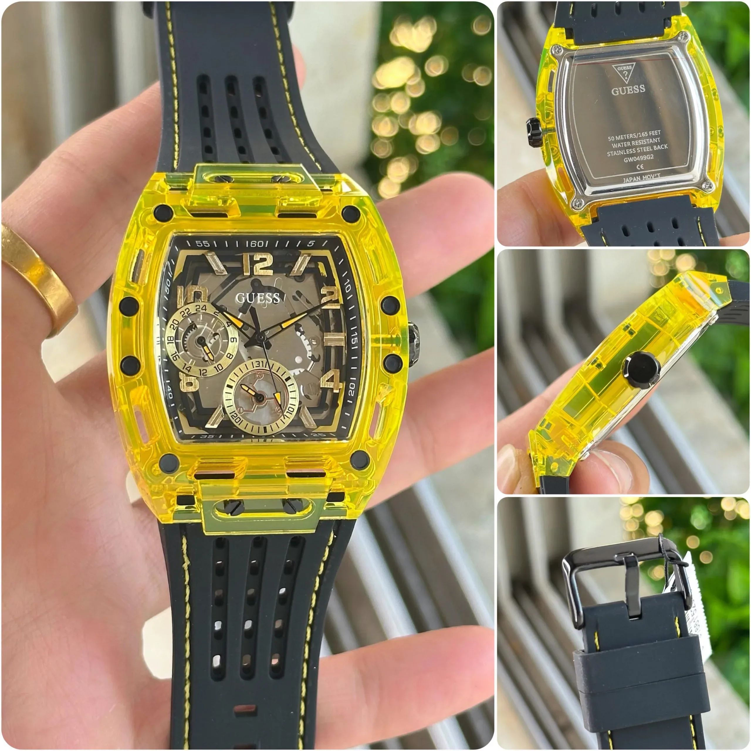 GUESS CLEAR MULTI-FUNCTION 7AA PREMIUM SKELETON DIAL - Image 4