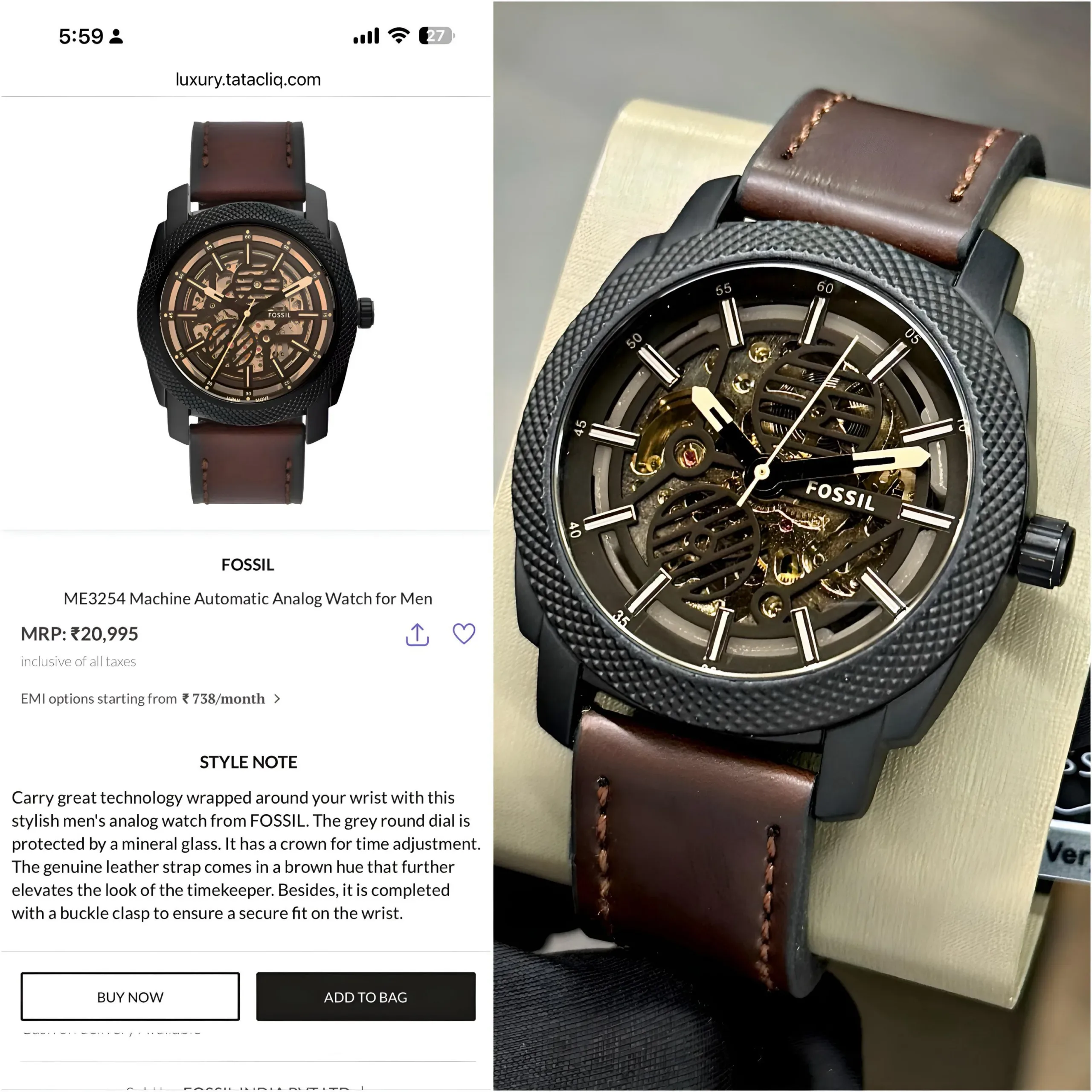 FOSSIL MODERN MACHINE AUTOMATIC 7AA PREMIUM AUTOMATIC - Image 3