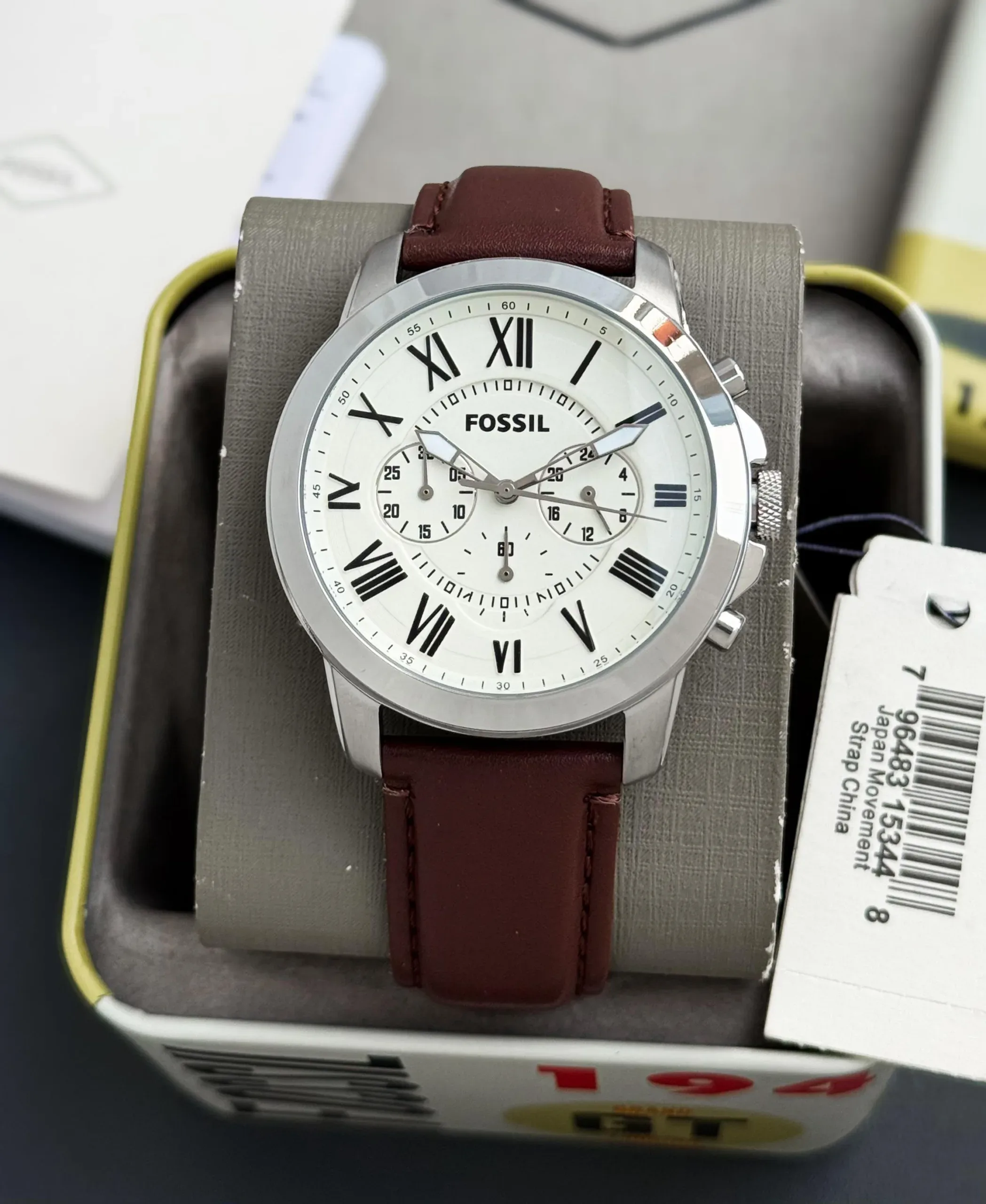 FOSSIL STAINLESS STEEL 7AAA PREMIUM WHITE DIAL - Image 1