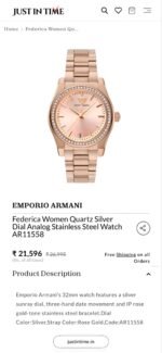 EMPORIO ARMANI FEDERICA 7AA PREMIUM ROSEGOLD - Image 2