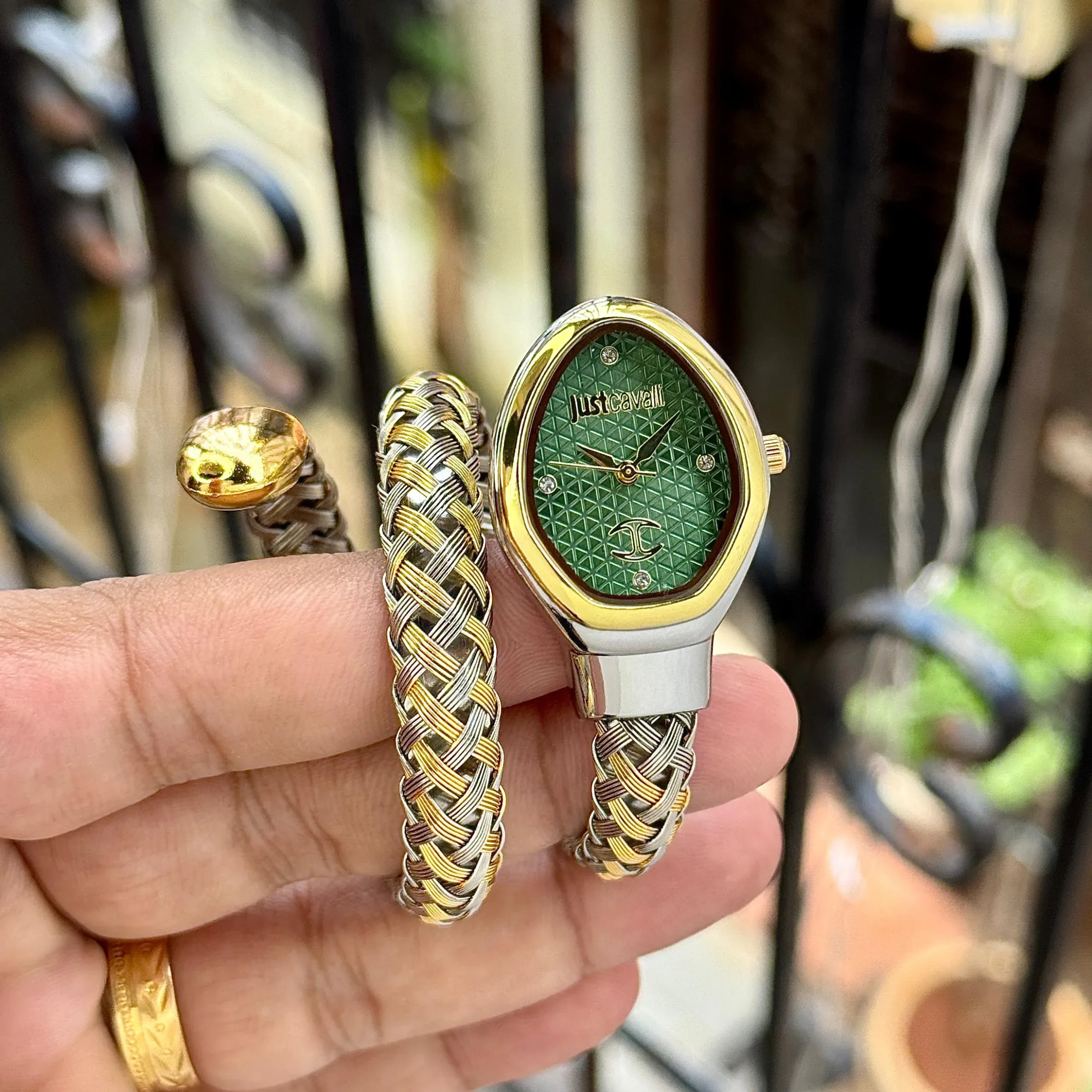 JUST CAVIILL STAINLESS STEEL EMERALD GREEN DIAL - Image 2