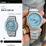 G SHOCK GM2110 UNISEX 7AA PREMIUM SILVER METAL - Image 2