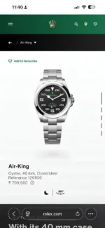 ROLEX AIRKING STEEL RUST FREE 7AA PREMIUM BLACK DIAL - Image 3
