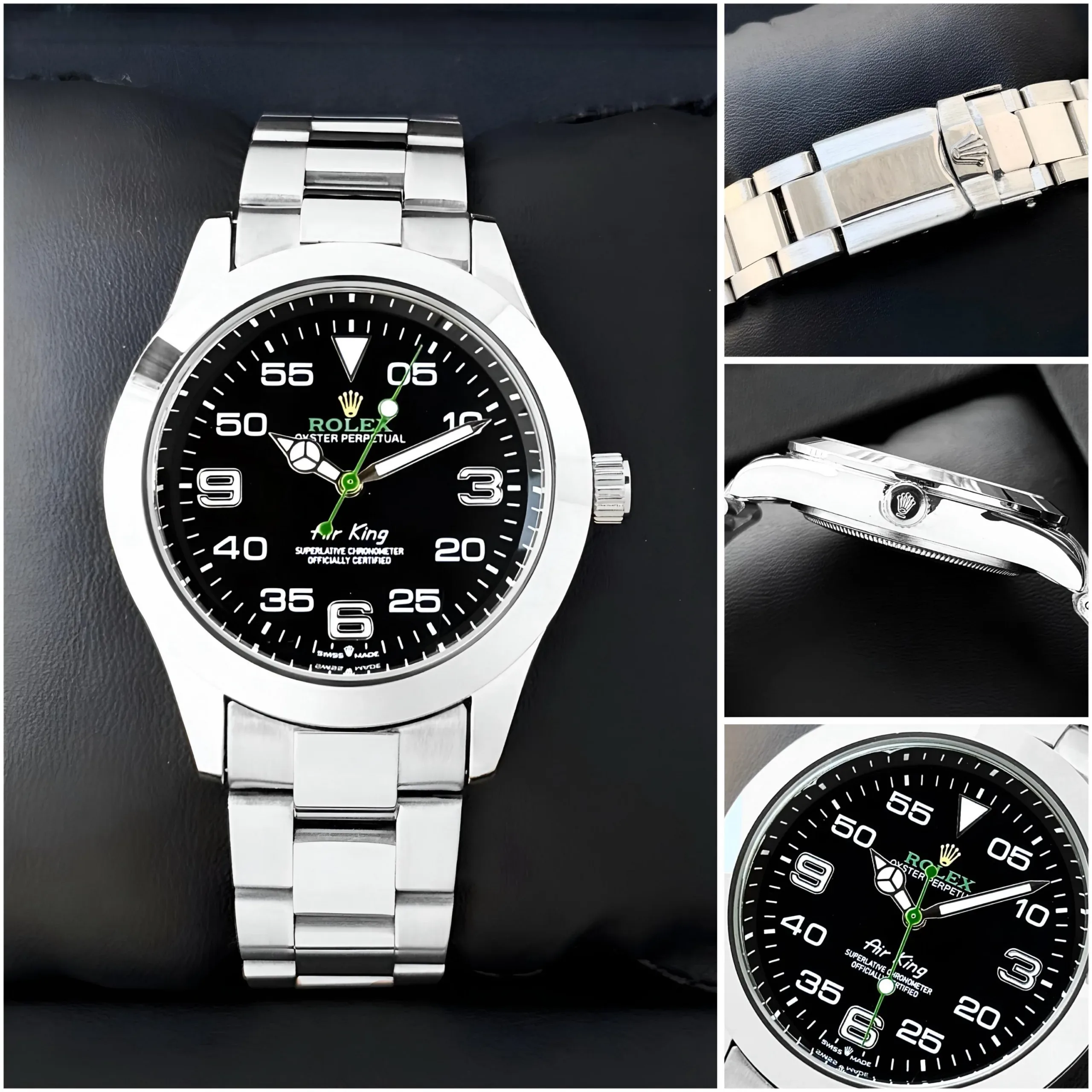 ROLEX AIRKING STEEL RUST FREE 7AA PREMIUM BLACK DIAL - Image 6