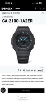 G SHOCK CASIO OAK 7AA PREMIUM AUTOMATIC BLACK