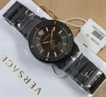 VERSACE GRECA LOGO-VI 7AA PREMIUM STAINLESS STEEL BLACK - Image 2