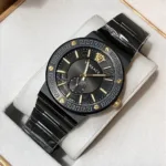 VERSACE GRECA LOGO-VI 7AA PREMIUM STAINLESS STEEL BLACK - Image 4