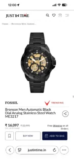 FOSSIL BRONSON AUTOMATIC ME3217 7AA PREMIUM BLACK - Image 2