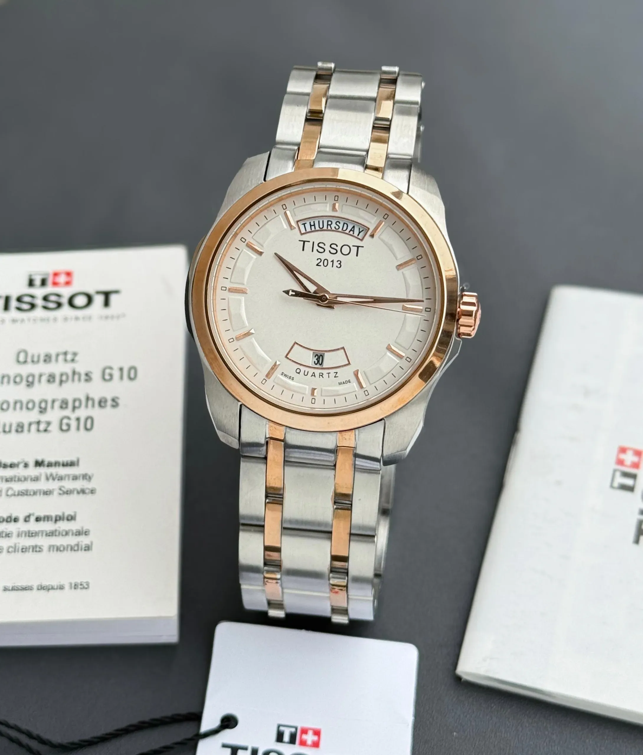 TISSOT DAY-DATE T-CLASSIC 1853 7AAA PREMIUM WHITE DIAL - Image 1